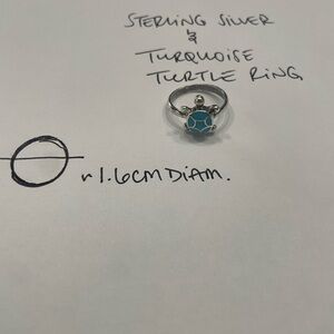 Sterling Silver Turquoise Turtle Ring